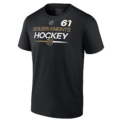 Men's Fanatics Branded Mark Stone Black Vegas Golden Knights Authentic Pro Prime Name & Number T-Shirt