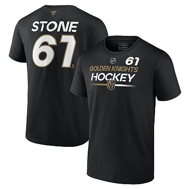 Men's Fanatics Branded Mark Stone Black Vegas Golden Knights Authentic Pro Prime Name & Number T-Shirt