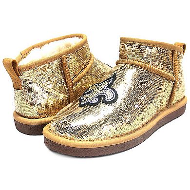 Women's Cuce  Gold New Orleans Saints Sequin Ankle Boots