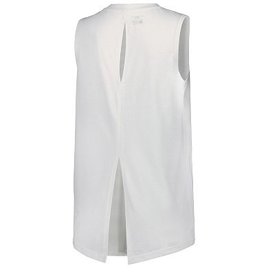 Women's Levelwear White Miami Heat Paisley Peekaboo Tank Top