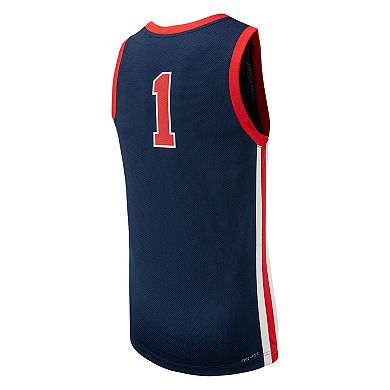 Men's Nike #1 Navy Ole Miss Rebels Replica Basketball Jersey