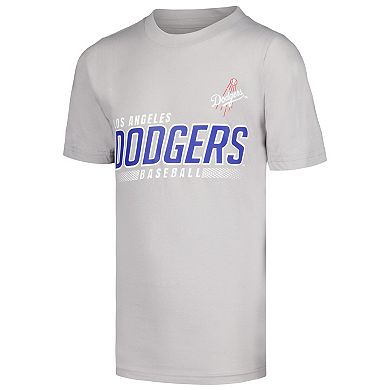 Youth Stitches Heather Gray/Royal Los Angeles Dodgers Three-Pack T-Shirt Set