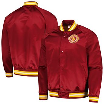 Men's Mitchell & Ness Wine Cleveland Cavaliers Hardwood Classics Throwback Wordmark Raglan Full-Snap Jacket