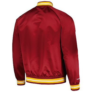 Men's Mitchell & Ness Wine Cleveland Cavaliers Hardwood Classics Throwback Wordmark Raglan Full-Snap Jacket