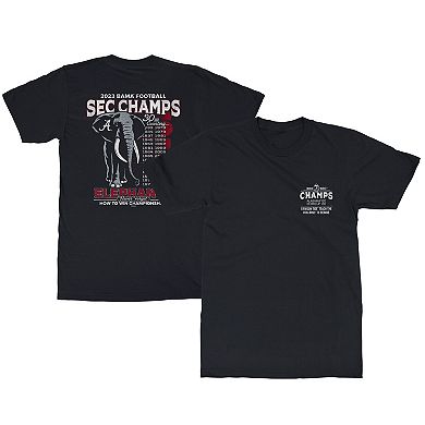 Youth Black Alabama Crimson Tide 2023 SEC Football Conference Champions Alabama Never Forgets T-Shirt