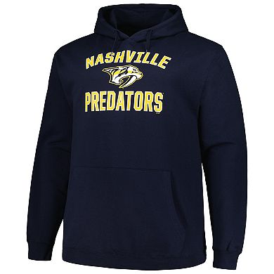 Men's Profile Navy Nashville Predators Big & Tall Arch Over Logo Pullover Hoodie