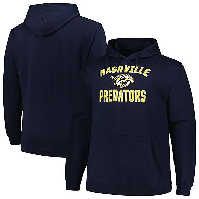 Men's Profile Navy Nashville Predators Big & Tall Arch Over Logo Pullover Hoodie