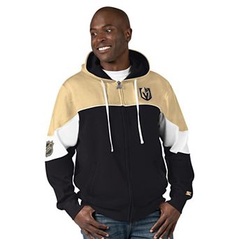 Men's Starter Black/Gold Vegas Golden Knights Power Forward Full-Zip Hoodie