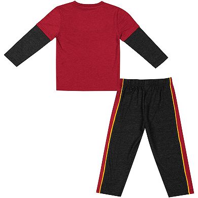 Toddler Colosseum Cardinal/Black Iowa State Cyclones Long Sleeve T-Shirt & Pants Set