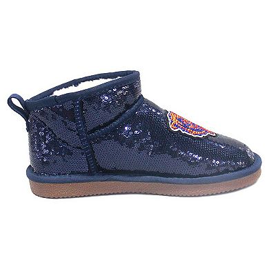 Women's Cuce Navy Chicago Bears Sequin Ankle Boots