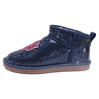Women's Cuce Navy Chicago Bears Sequin Ankle Boots
