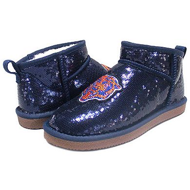 Women's Cuce  Navy Chicago Bears Sequin Ankle Boots