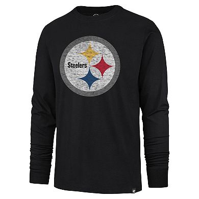 Men's '47 Black Pittsburgh Steelers Premier Franklin Long Sleeve T-Shirt