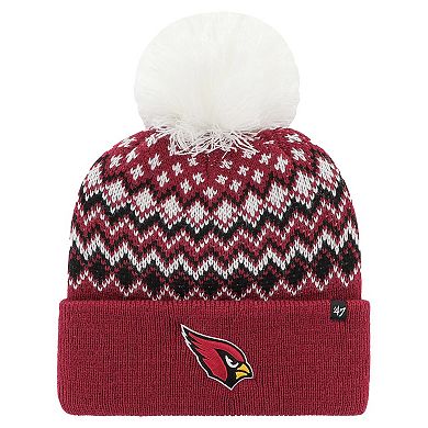 Women's '47 Cardinal Arizona Cardinals Elsa Cuffed Pom Knit with Hat