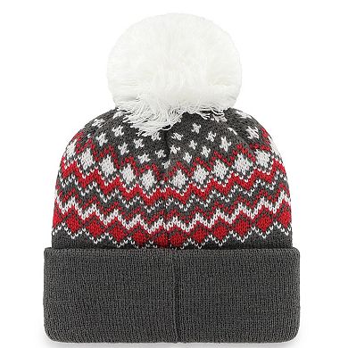 Women's '47 Graphite Tampa Bay Buccaneers Elsa Cuffed Pom Knit with Hat