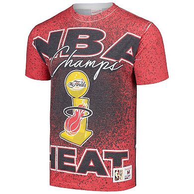 Men's Mitchell & Ness Red Miami Heat Hardwood Classics 2006 NBA Champions Champ City T-Shirt