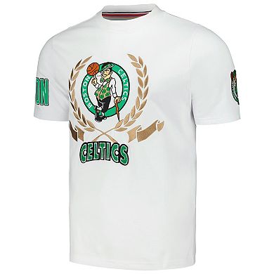 Unisex FISLL White Boston Celtics Heritage Crest T-Shirt