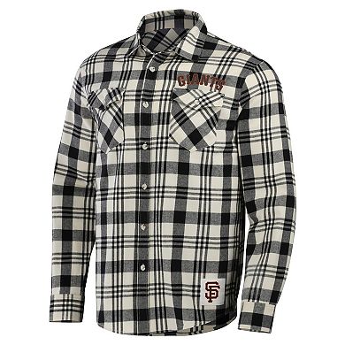 Men's Darius Rucker Collection by Fanatics Black San Francisco Giants Plaid Flannel Button-Up Shirt
