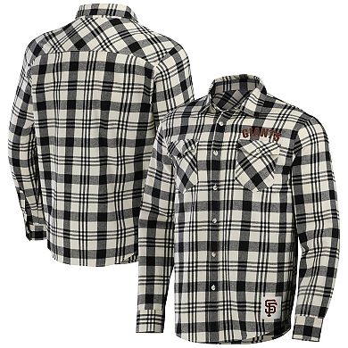 Men's Darius Rucker Collection by Fanatics Black San Francisco Giants Plaid Flannel Button-Up Shirt