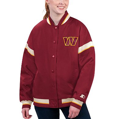 Women's Starter Burgundy Washington Commanders Tournament Full-Snap Varsity Jacket