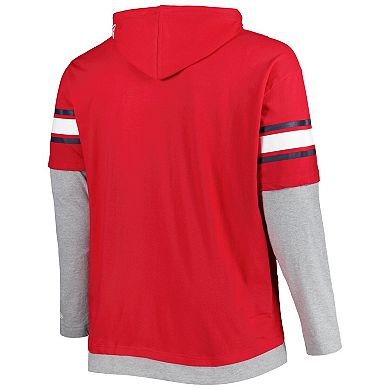 Men's New Era Red St. Louis Cardinals Big & Tall Twofer Pullover Hoodie
