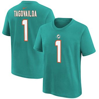 Preschool Nike Tua Tagovailoa Aqua Miami Dolphins Player Name & Number T-Shirt