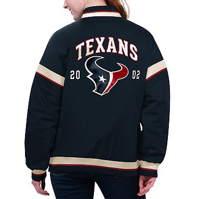 Women's Starter Navy Houston Texans Tournament Full-Snap Varsity Jacket