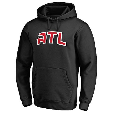 Men's Fanatics Branded Black Atlanta Hawks Alternate Logo Pullover Hoodie