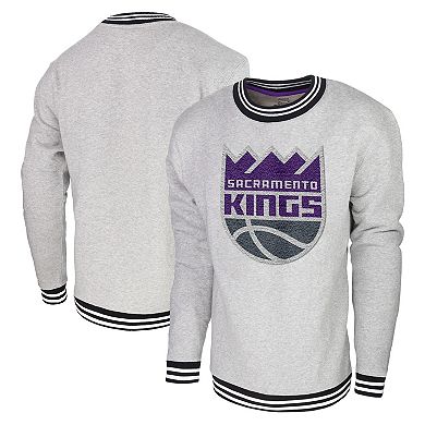 Men's Stadium Essentials Heather Gray Sacramento Kings Club Level Pullover Sweatshirt