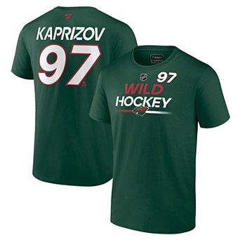 Men's Fanatics Branded Kirill Kaprizov Green Minnesota Wild Authentic Pro Prime Name & Number T-Shirt