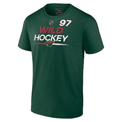 Men's Fanatics Branded Kirill Kaprizov Green Minnesota Wild Authentic Pro Prime Name & Number T-Shirt