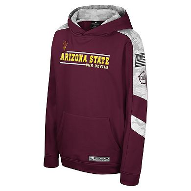 Youth Colosseum Maroon Arizona State Sun Devils OHT Military Appreciation Cyclone Digital CamoÂ Pullover Hoodie