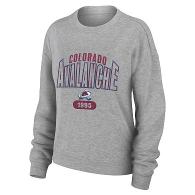 Women's WEAR by Erin Andrews Heather Gray Colorado Avalanche Knit Long Sleeve Tri-Blend T-Shirt & Pants Sleep Set