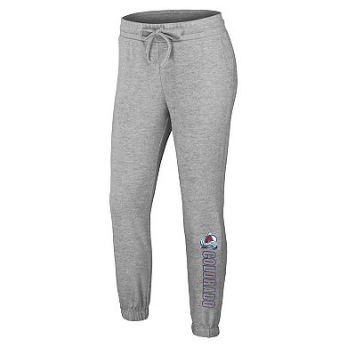 Women's WEAR by Erin Andrews Heather Gray Colorado Avalanche Knit Long Sleeve Tri-Blend T-Shirt & Pants Sleep Set