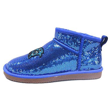 Women's Cuce Blue Carolina Panthers Sequin Ankle Boots