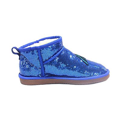 Women s Cuce Blue Carolina Panthers Sequin Ankle Boots