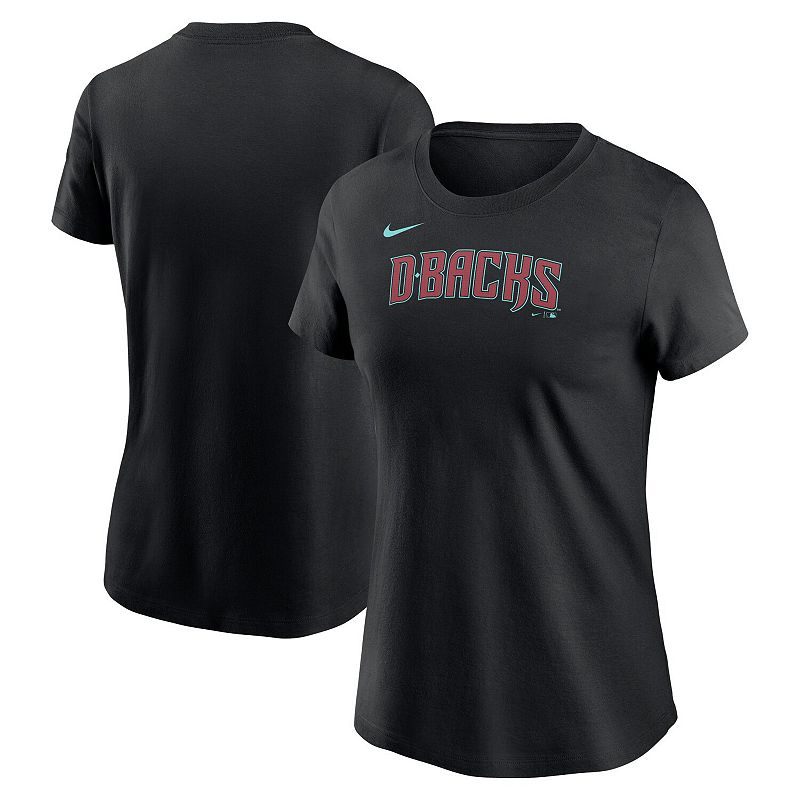 Women's Nike Black Arizona Diamondbacks Wordmark T-Shirt, Size: Small