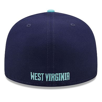 Men's New Era Navy/Light Blue West Virginia Mountaineers 59FIFTY Fitted Hat