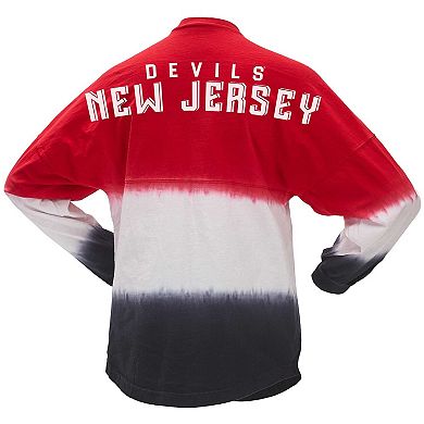 Women's Fanatics Branded Red/Black New Jersey Devils Ombre Long Sleeve T-Shirt