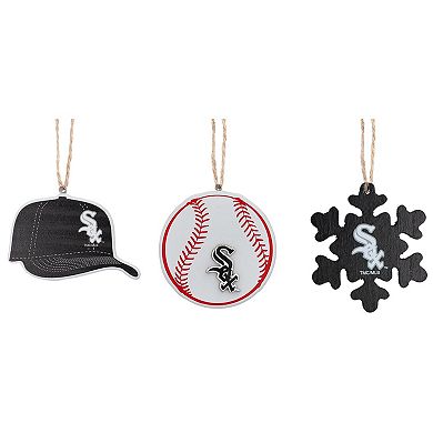 The Memory Company Chicago White Sox Three-Pack Cap, Baseball & Snowflake Ornament Set