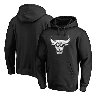 Men's Fanatics Branded Black Chicago Bulls Marble Logo Pullover Hoodie