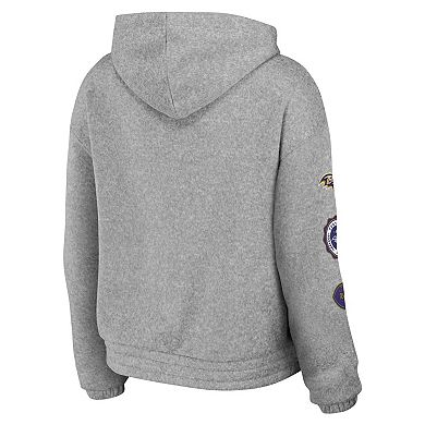 Women's WEAR by Erin Andrews Heather Gray Baltimore Ravens Full-Zip Hoodie