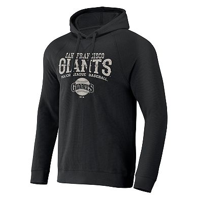 Men's Darius Rucker Collection by Fanatics Black San Francisco Giants Waffle-Knit Raglan Pullover Hoodie