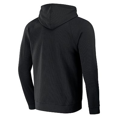 Men's Darius Rucker Collection by Fanatics Black San Francisco Giants Waffle-Knit Raglan Pullover Hoodie