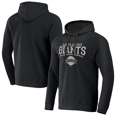 Men's Darius Rucker Collection by Fanatics Black San Francisco Giants Waffle-Knit Raglan Pullover Hoodie