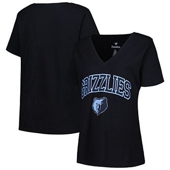Women's Profile Black Memphis Grizzlies Plus Size Arch Over Logo V-Neck T-Shirt