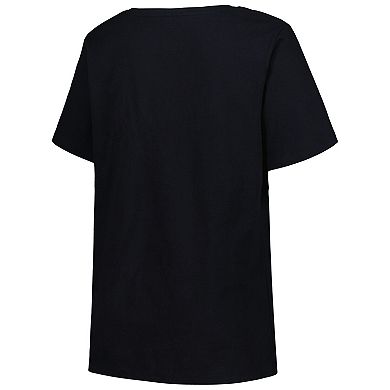 Women's Profile Black Memphis Grizzlies Plus Size Arch Over Logo V-Neck T-Shirt