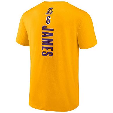 Men's Fanatics Branded LeBron James Gold Los Angeles Lakers Playmaker Name & Number T-Shirt