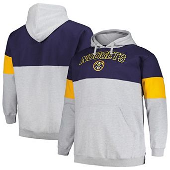 Men's Fanatics Branded Navy/Gold Denver Nuggets Big & Tall Pullover Hoodie