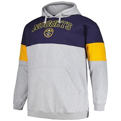 Men's Fanatics Branded Navy/Gold Denver Nuggets Big & Tall Pullover Hoodie